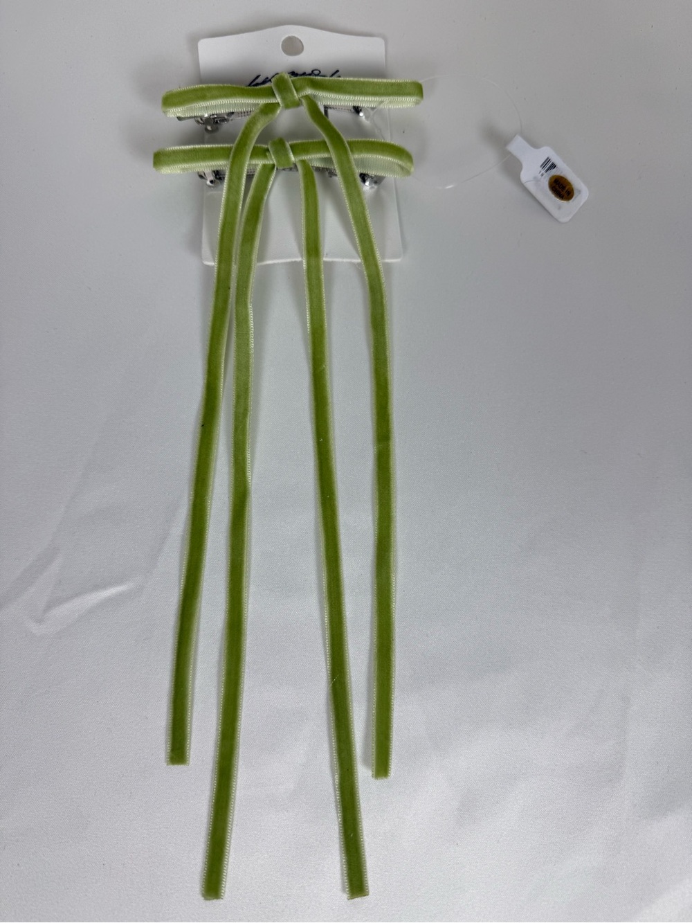 Free People Lime Velvet Bow Hair Clips Blokecore Inspired Set of 2 ✨🎀